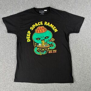 LCM Deep Space Ramen Alien Tokyo Japan Black Graphic Tee Shirt Mens Medium M